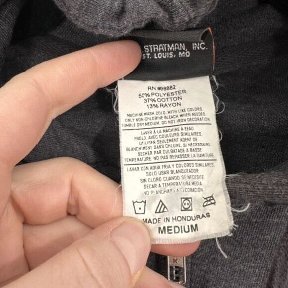 Vintage Y2K Harley Davidson Women Gray Full‎ Zip Hoodie Sweatshirt Medium Flames - Picture 8 of 11